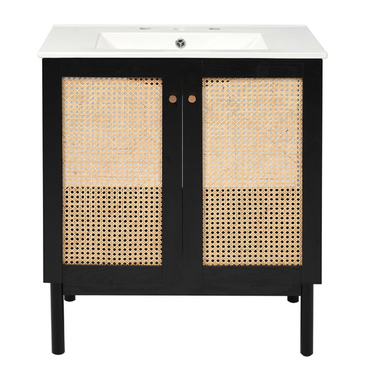 Bathroom Vanity With Soft Closing Mechanism - Black Hearth and Haven