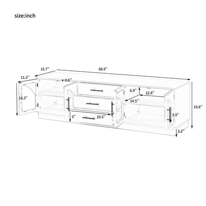 Modern Minimalist TV Stand, Entertainment Center Media Console Cabinet With Adjustable Shelves For Living Room Hearth and Haven