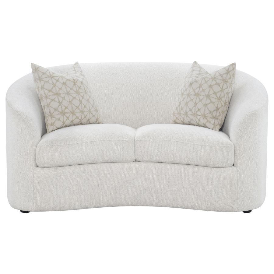 Rainn - Boucle Upholstered Sloped Arm Loveseat - Latte