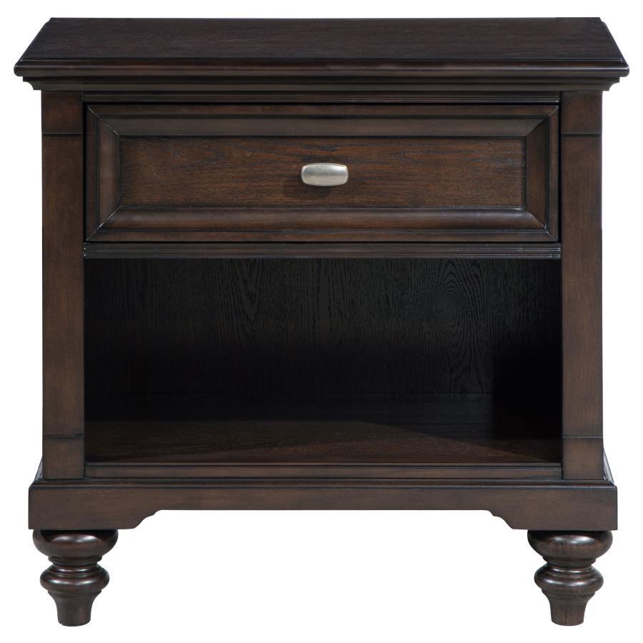 Andover - 1-Drawer Nightstand Bedside Table - Dark Oak Coaster Fine Furniture