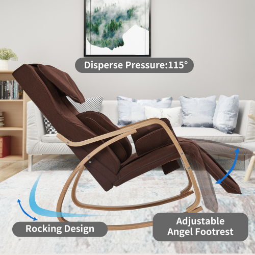 Full Massage Function Air Pressure Comfortable Relax Rocking Chair, Lounge Chair Relax Chair - Brown