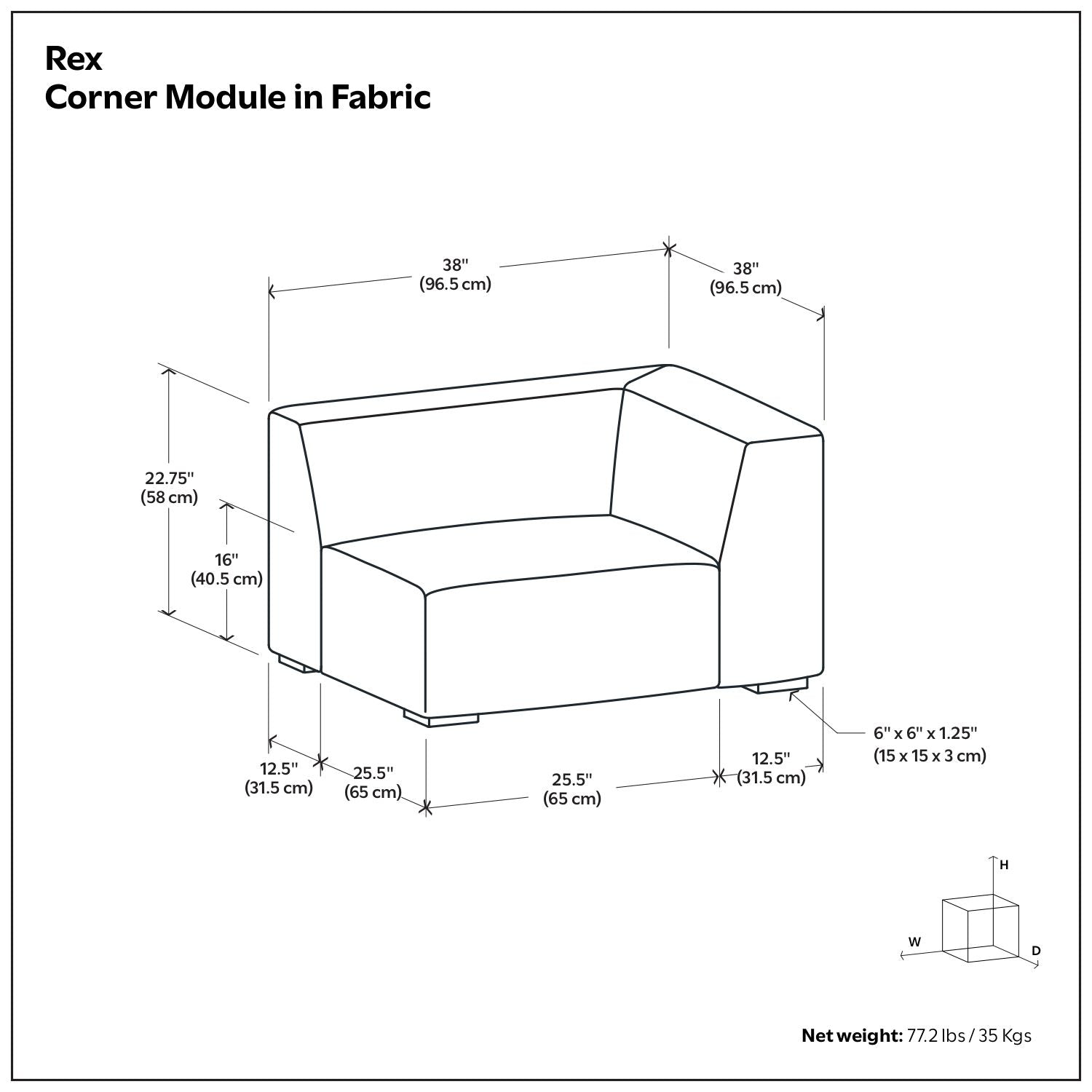 Rex - Corner Sofa Module Simpli-Home