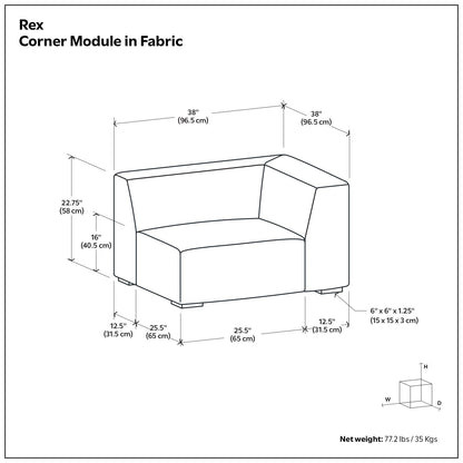 Rex - Corner Sofa Module Simpli-Home