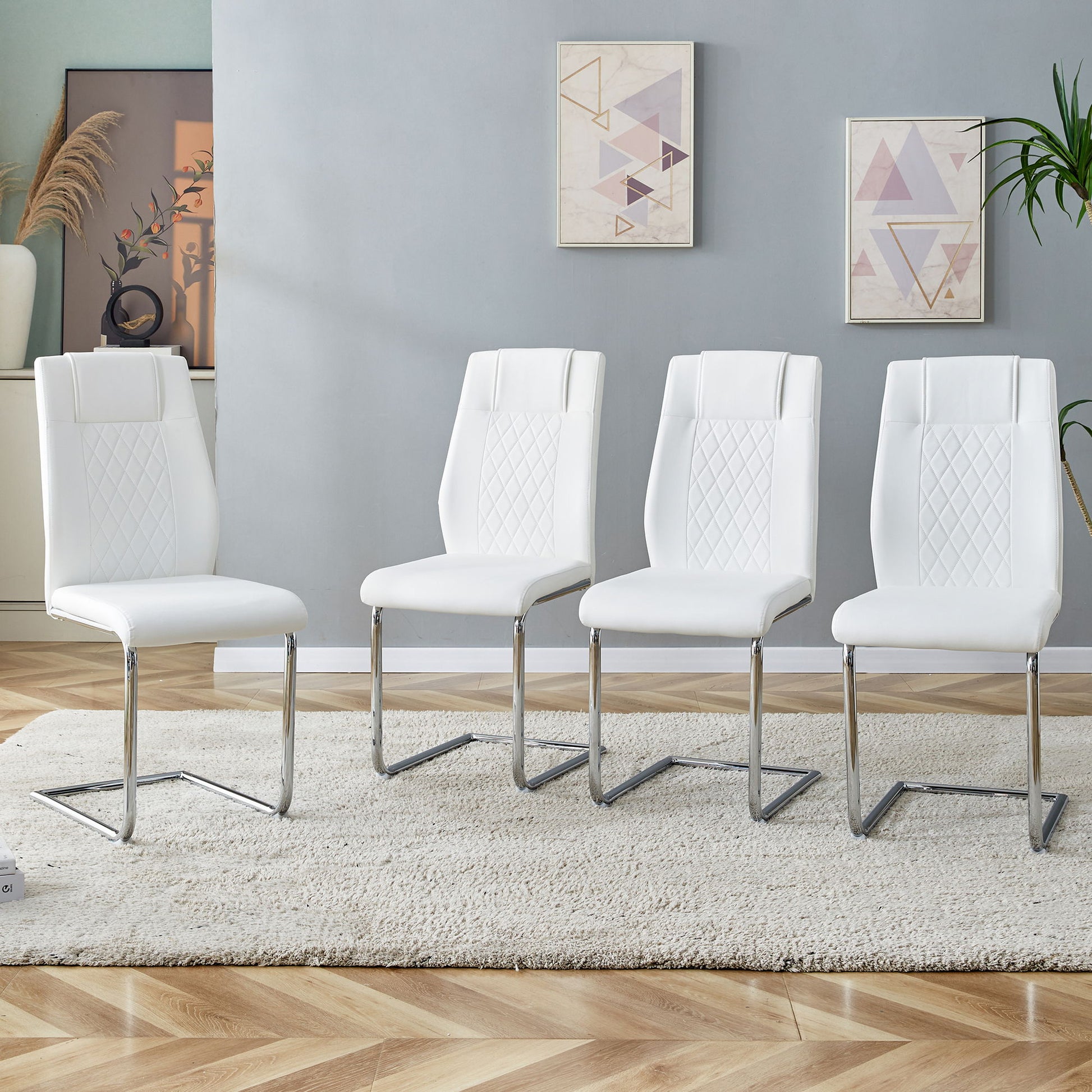 Modern Dining Chairs With Padded Seat, Metal Legs Home Essentials