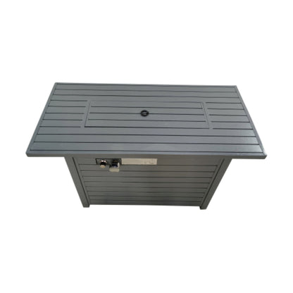 Propane Outdoor Fire Pit Table With Lid High-Quality Materials - Gray LSI Patio Furniture