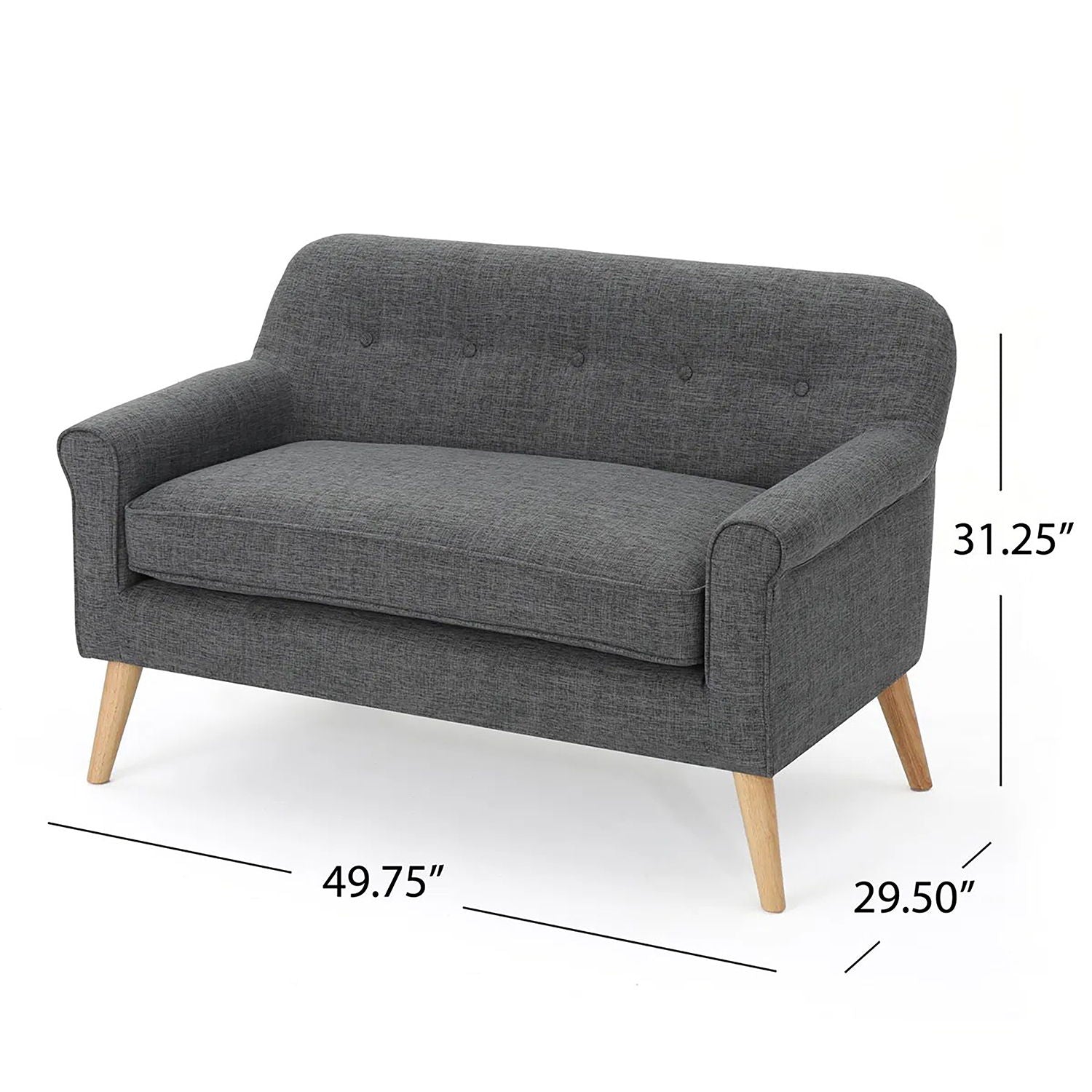 Classic Loveseat With Rolled Armrests And Button Tufting Noble House
