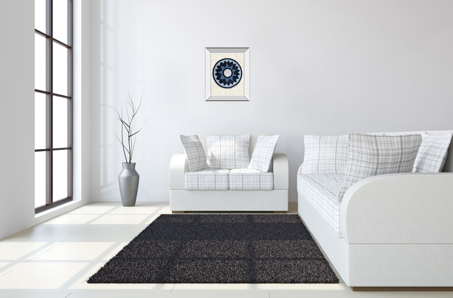Mrembo By Mark Chandon - Mirror Framed Print Wall Art - Blue - Snoozhouse