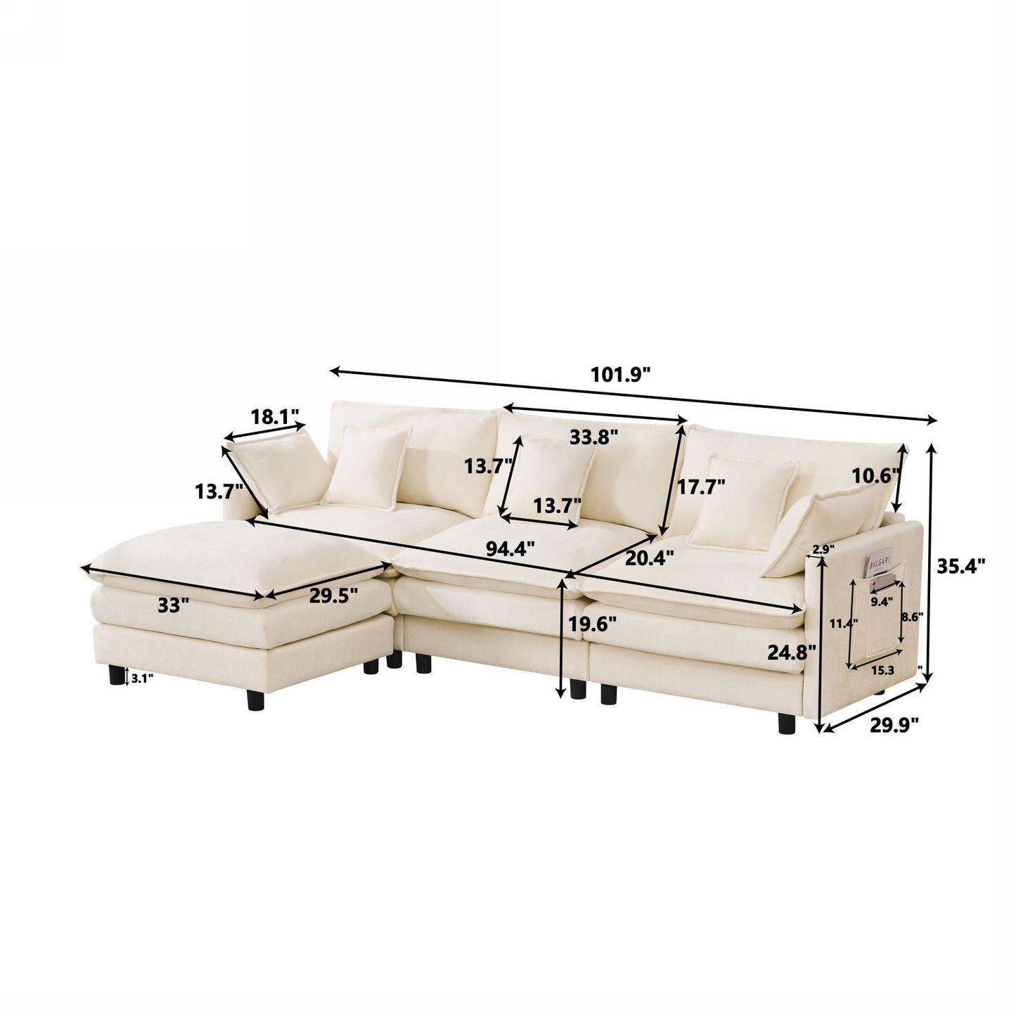 Sofa With Modular Design Home Essentials