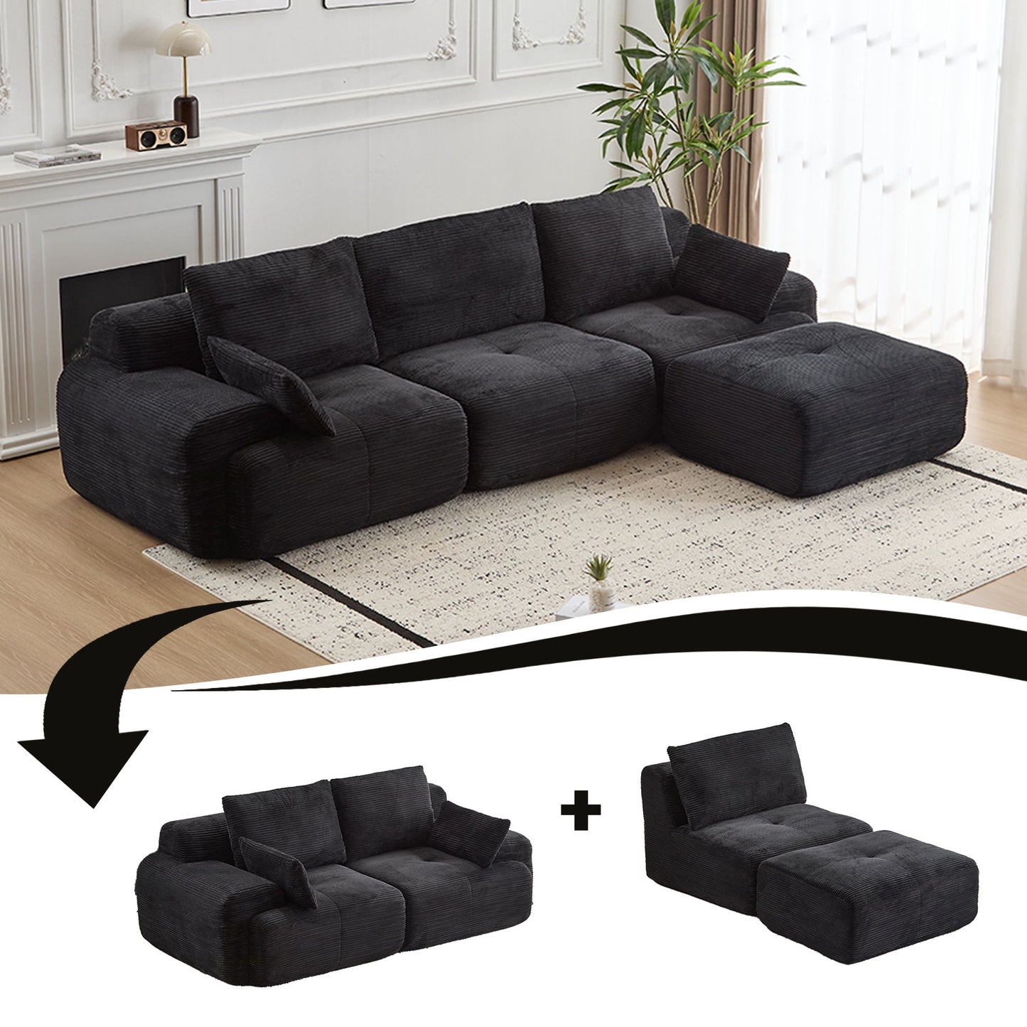 Compressed Sofa, Large Sectional Couches For Living Room Home Essentials