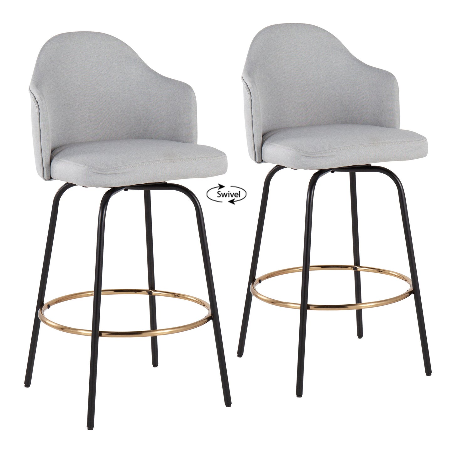 Ahoy - Contemporary Fixed Height Counter Stool Round Footrest (Set of 2) Lumi Source