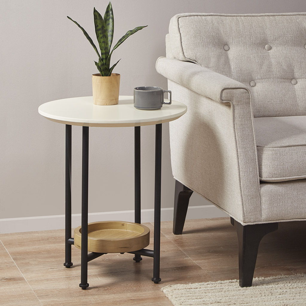 Beaumont - End Table - White / Natural