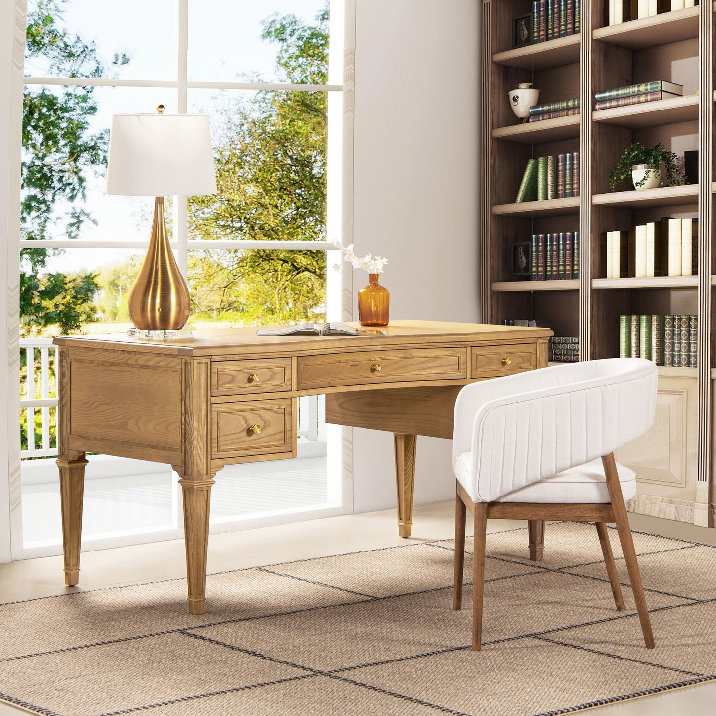 Dauphin - 5 Drawer Executive Desk Jennifer Taylor Home
