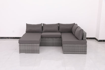 Patio Sofa With Cushions - Gray Home Essentials