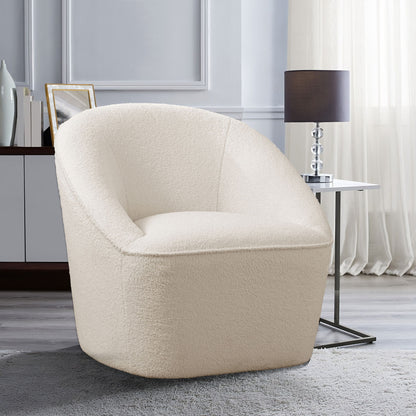 Anson - Swivel Chair With Soft Rounded Back - Off White Home Essentials
