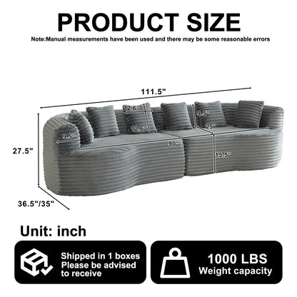 Sectional Sofa, Oversized 4 Seater With Deep Seat Design Home Essentials