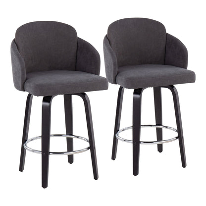 Dahlia - Contemporary Counter Stool Round Footrest (Set of 2) Lumi Source