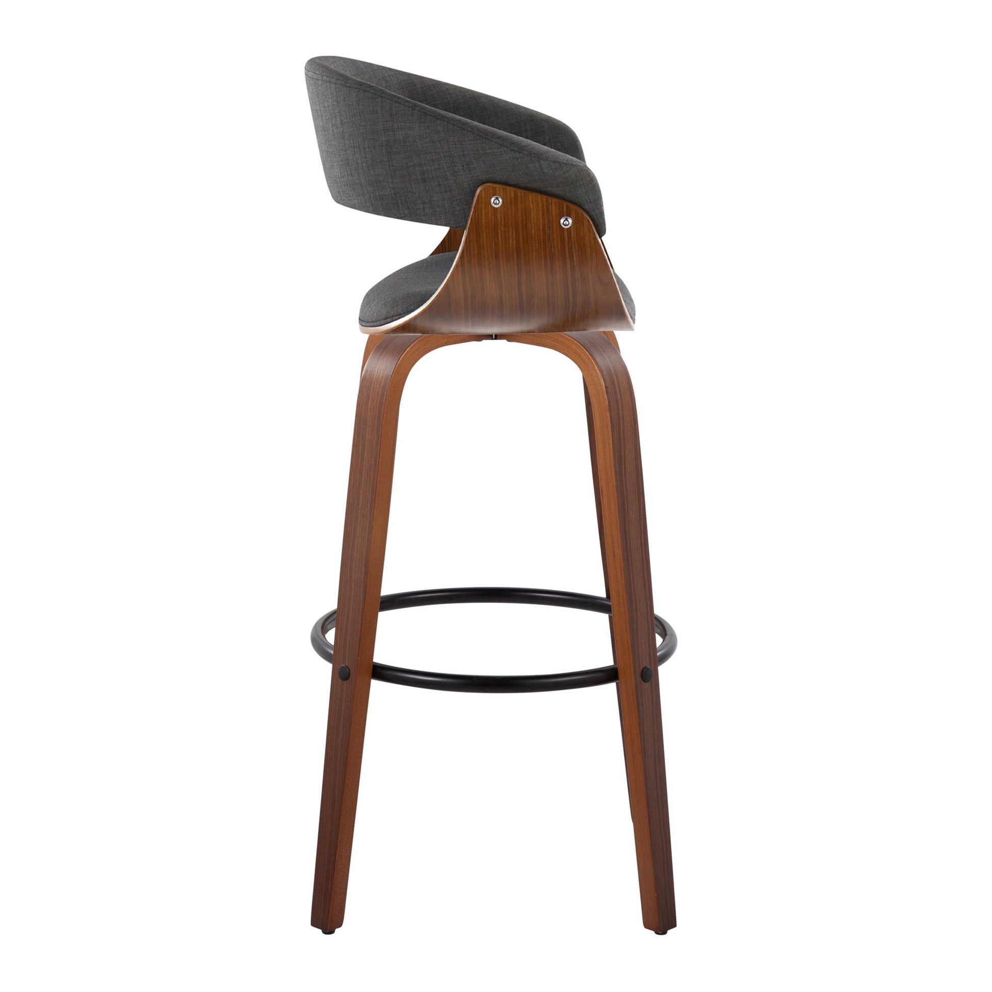 Vintage Mod - Mid Century Modern Fixed Height Barstool With Swivel & Round Footrest (Set of 2) Lumi Source