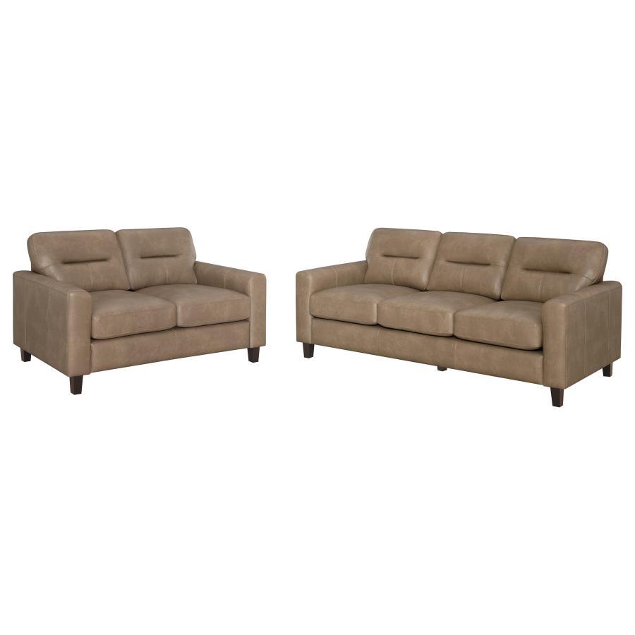Scotland - Faux Leather Upholstered Sofa Set Coaster Fine Furniture