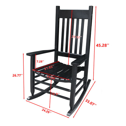Classic Wooden Porch Rocker Chair White Populus Wood Comfortable Design Home Essentials