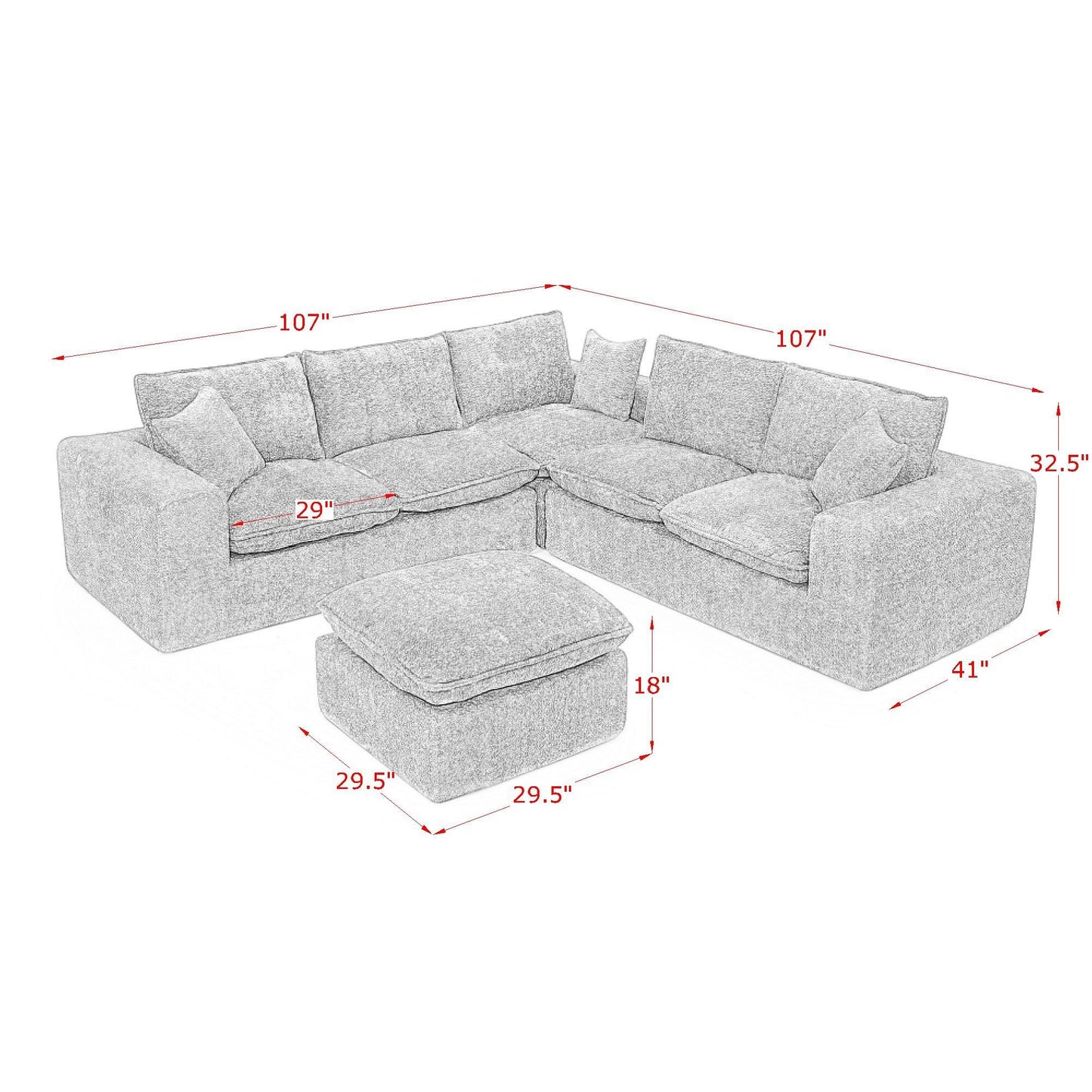 Sectional Sofa With Moveable Ottoman Home Essentials