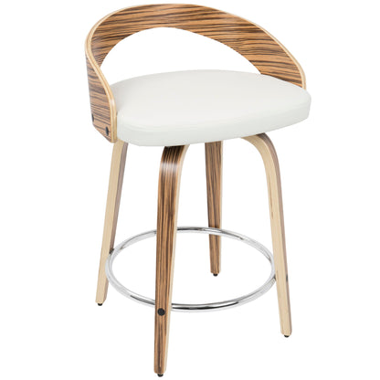 Grotto - Contemporary Fixed Height Counter Stool & Swivel With Round Footrest (Set of 2) Lumi Source