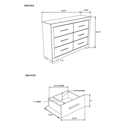 Elsa - 2 Toned And Dresser With Bar Handle And Construction Global Furniture USA