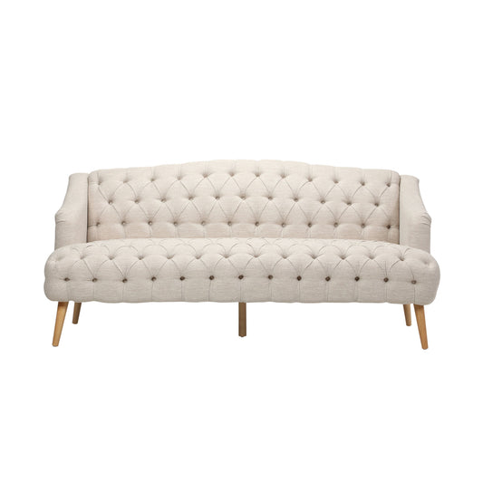 Comfy 3 Seat Sofa With Wooden Legs, For Living Room And Study Noble House
