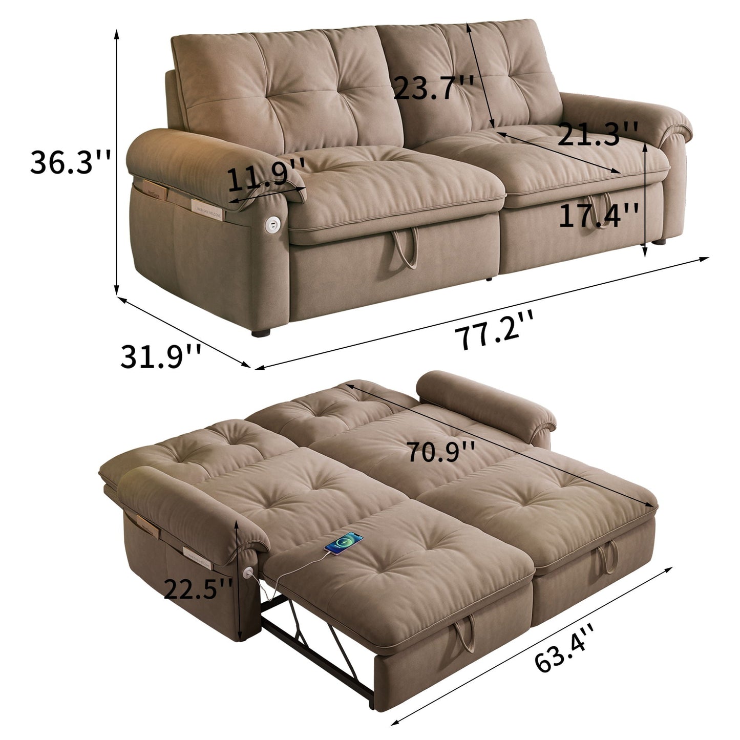 Convertible Cloud Like Sofa Bed Home Essentials