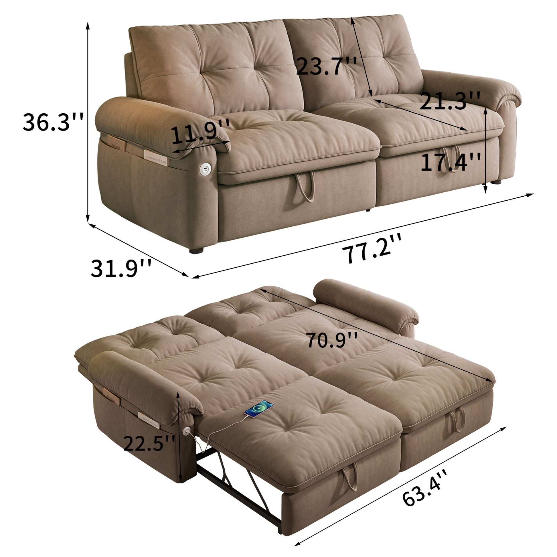 Convertible Cloud Like Sofa Bed Home Essentials