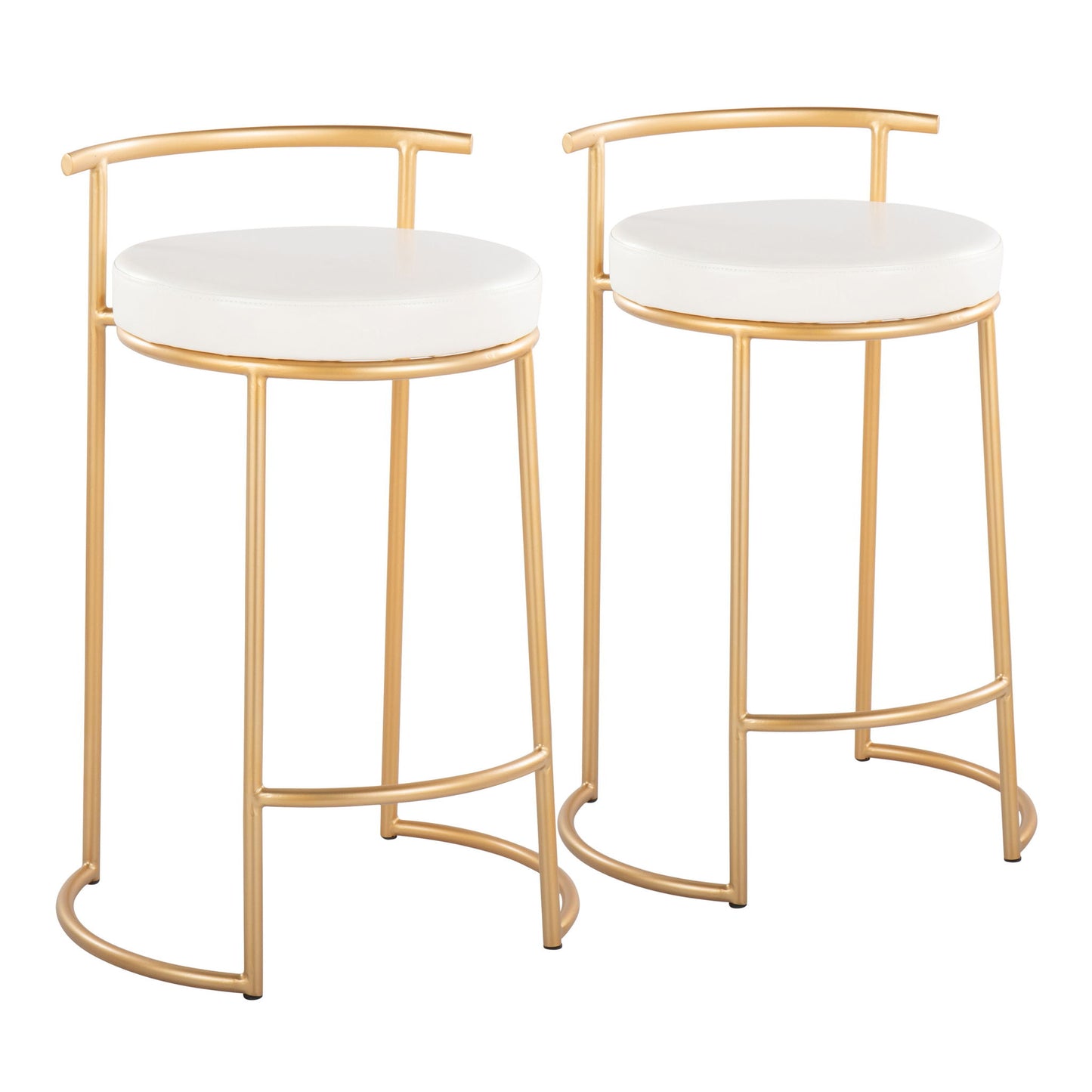 Fuji - Round Contemporary Fixed Height Counter Stool (Set of 2) Lumi Source