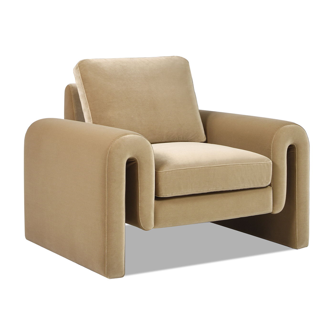 Mason - Arched Arm Chair - Camel Brown Beige Jennifer Taylor Home