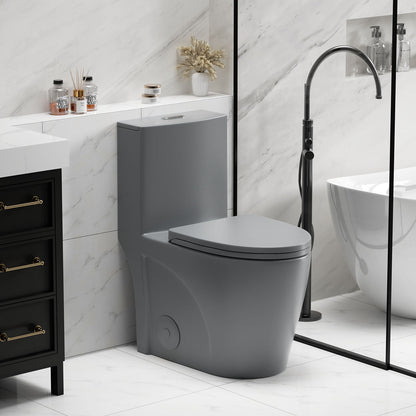 1 Piece Toilet With Tornado Flush, Dual Flush, And ADA Height Comfort Chair Daily Nest