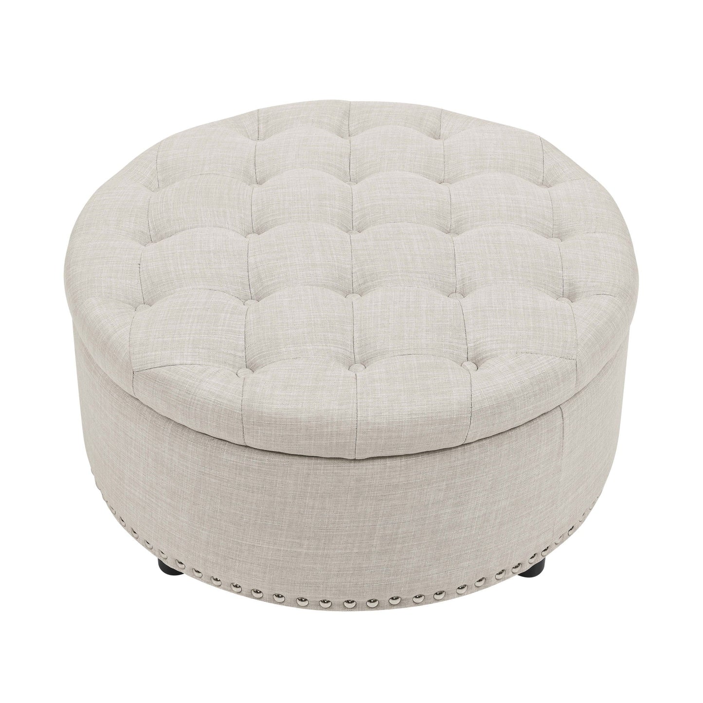 Tufted Storage Ottoman With Upholstery Home Essentials