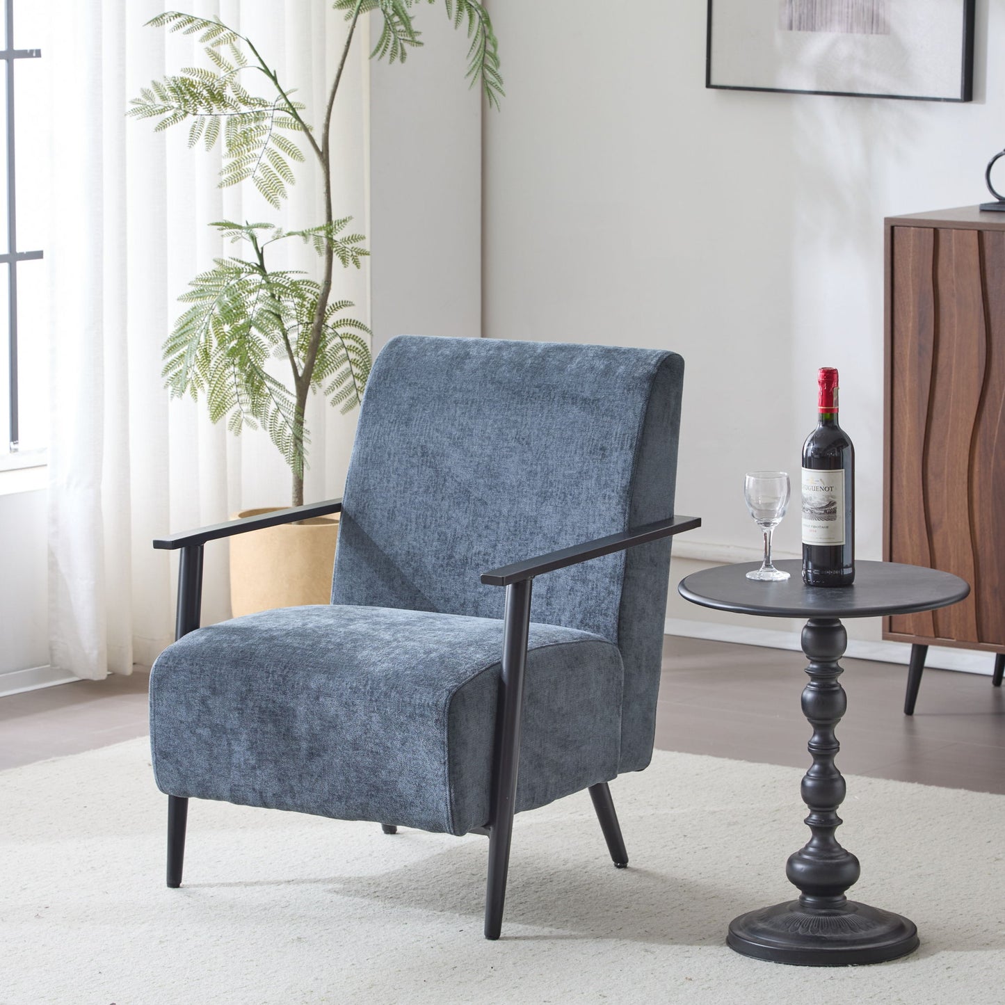 Modern Lounge Chair With Upholstery Noble House