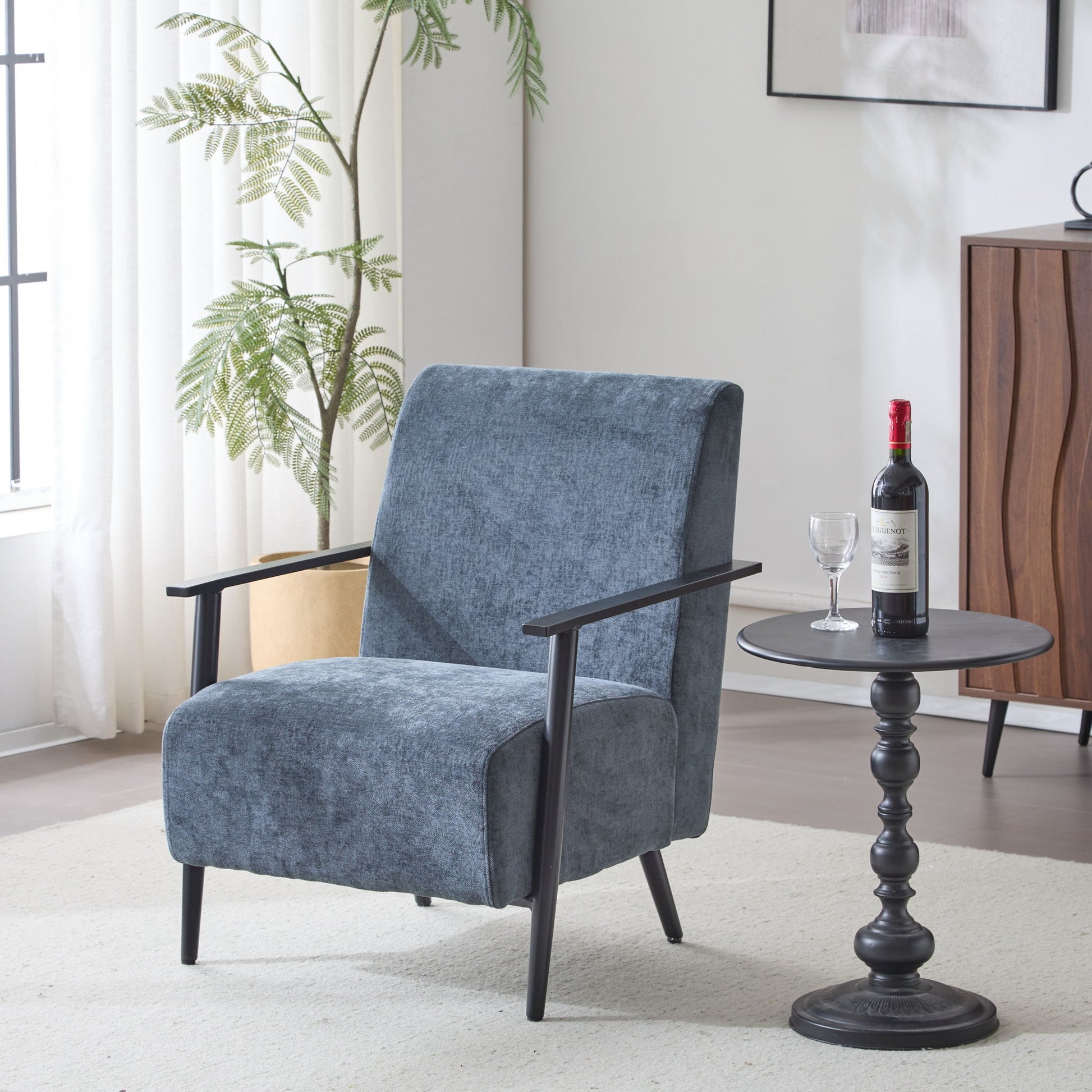 Modern Lounge Chair With Upholstery Noble House