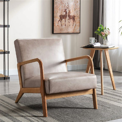 Classic Mid-Century Modern Accent Chairs, Open Framed Armchair With Cushioning US Pride