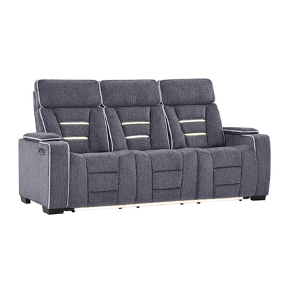 Austin - Reclining Sofa With Storage Arms - Gray Global Furniture USA