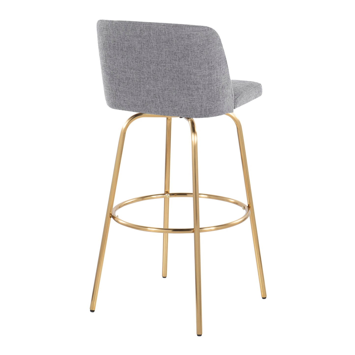 Toriano - Contemporary Fixed Height Barstool With Swivel And Round Footrest (Set of 2) Lumi Source