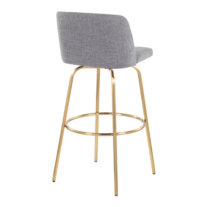 Toriano - Contemporary Fixed Height Barstool With Swivel And Round Footrest (Set of 2) Lumi Source