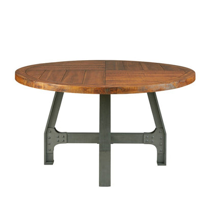 Lancaster - Round Dining / Gathering Table With Adjustable Height - Walnut JLA