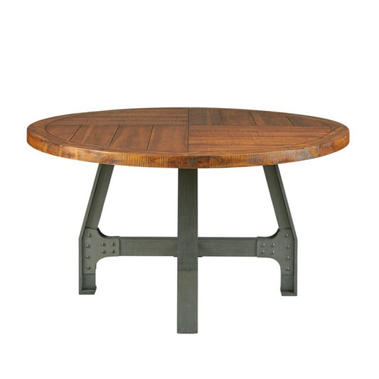 Lancaster - Round Dining / Gathering Table With Adjustable Height - Walnut JLA