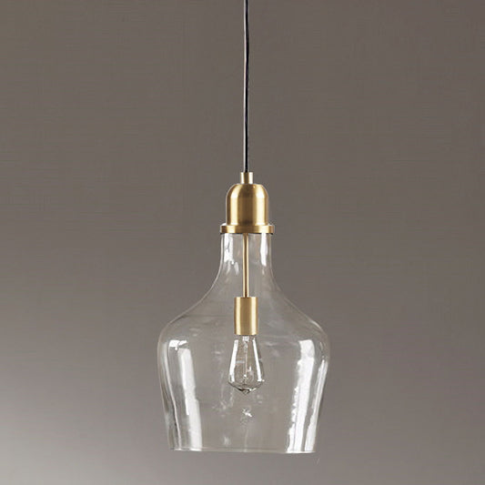Auburn - Bell Shaped Glass Pendant - Gold / Clear INK+IVY