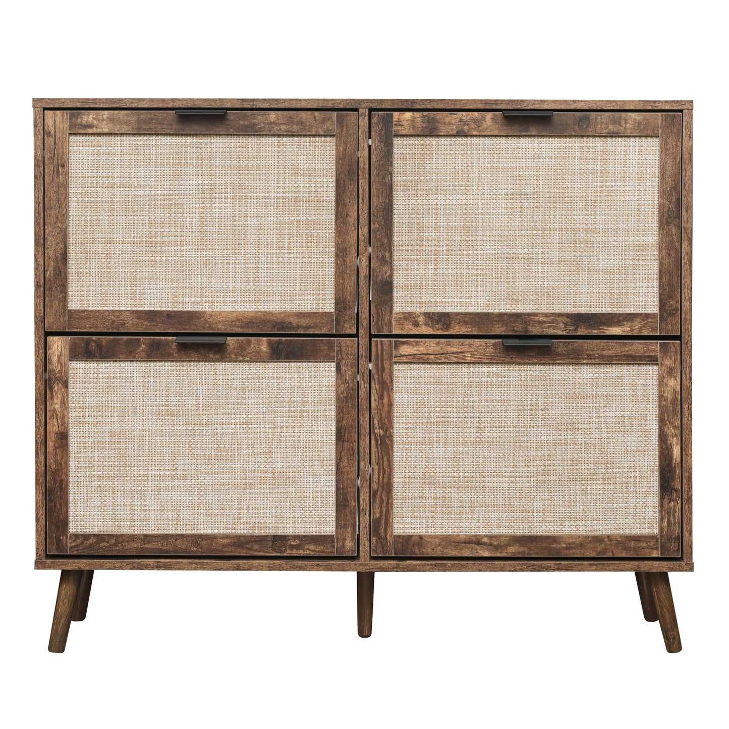4 Door Shoe Rack, Freestanding Modern Shoe Storage Cabinet