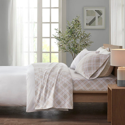 Twin Cozy 100% Printed Sheet Set - Pink Plaid True North by Sleep Philosophy