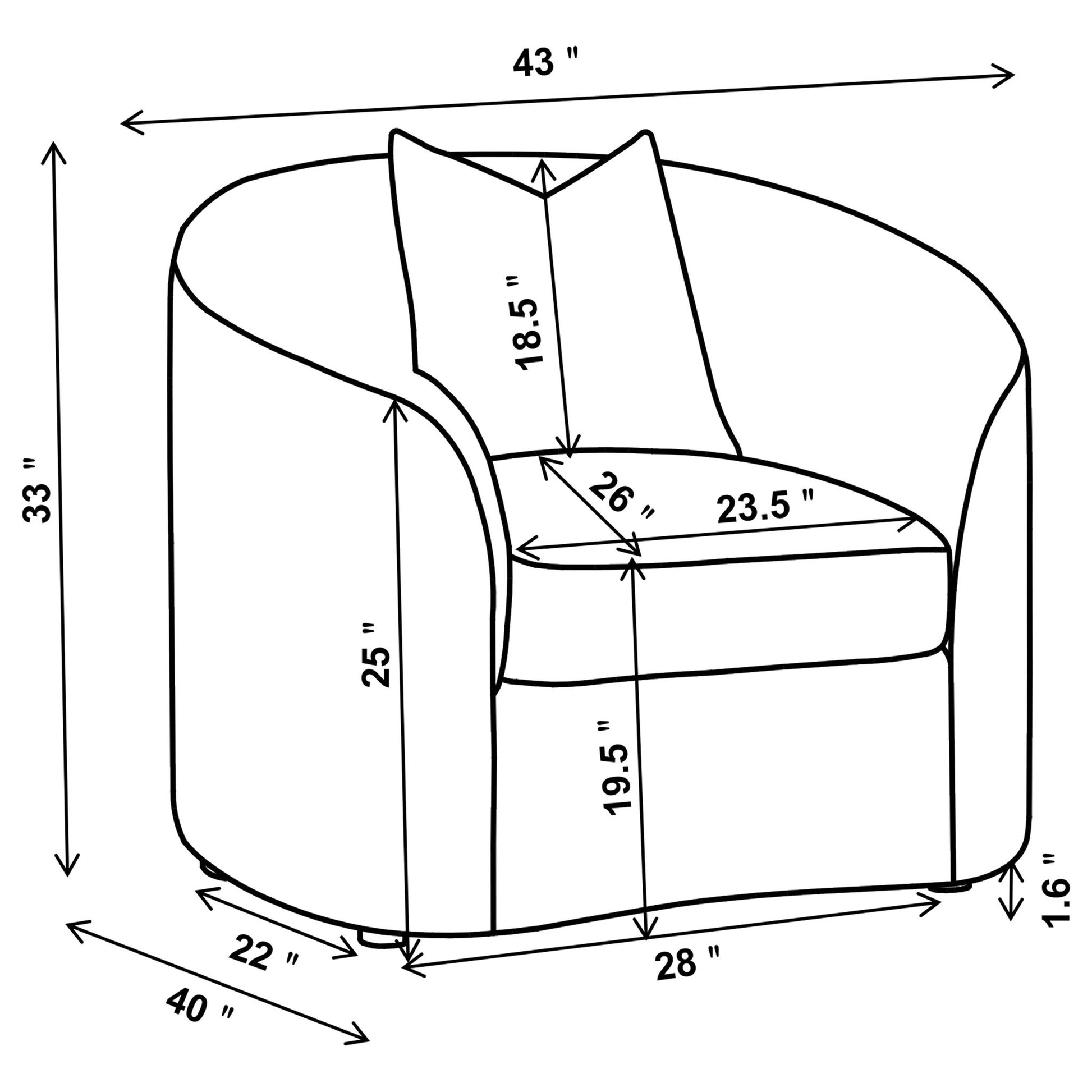 Rory - Sloped Arms Chair With Pillow - White Furniture Max