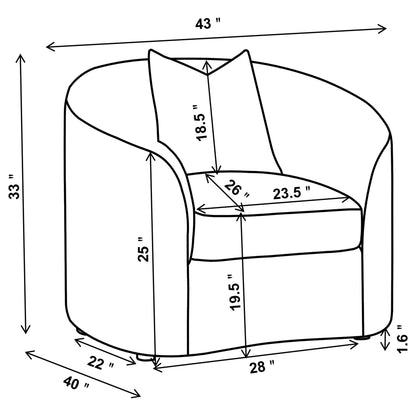 Rory - Sloped Arms Chair With Pillow - White Furniture Max