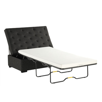 Convertible Folding Sofa Bed Ottoman With Memory Mattress And Tufted Design Hearth and Haven