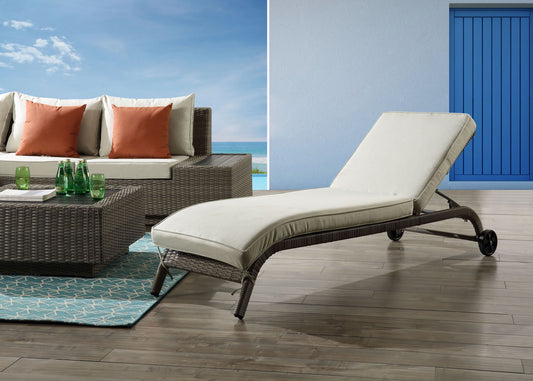 Salena - Patio Sun Lounge - Beige / Gray Acme