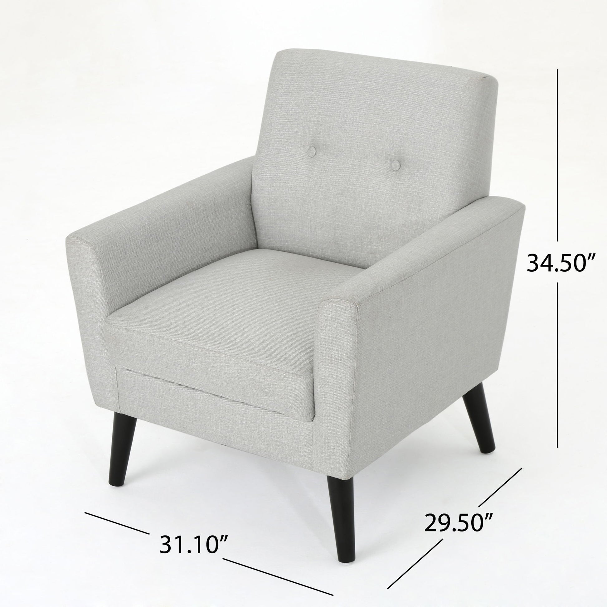 Radiantize - Upholstered Fabric Club Chair With Square-Off Back And Button Tufted Noble House