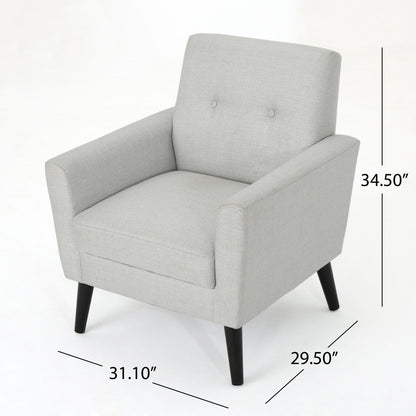 Radiantize - Upholstered Fabric Club Chair With Square-Off Back And Button Tufted Noble House